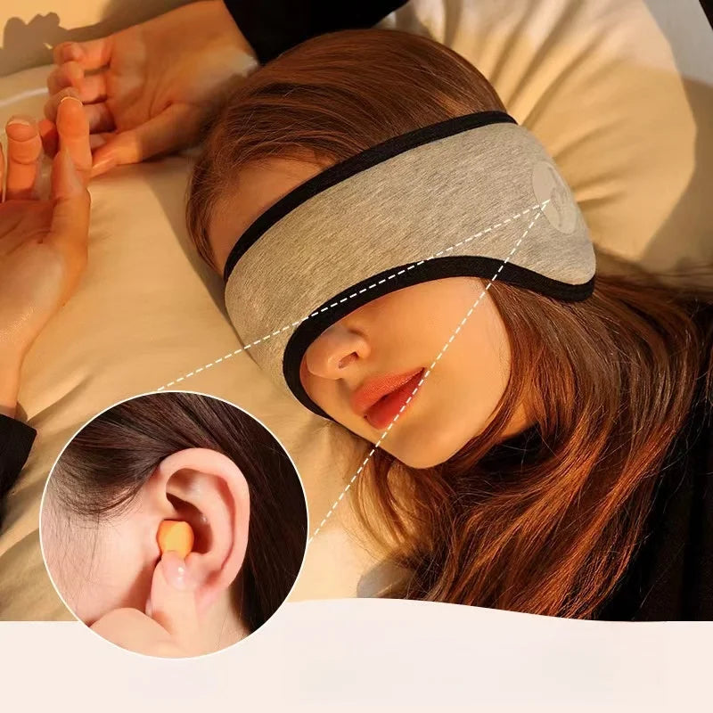 2-in-1 Noise-Reducing Sleep Mask with Earplugs | Adjustable Blackout Eye Mask