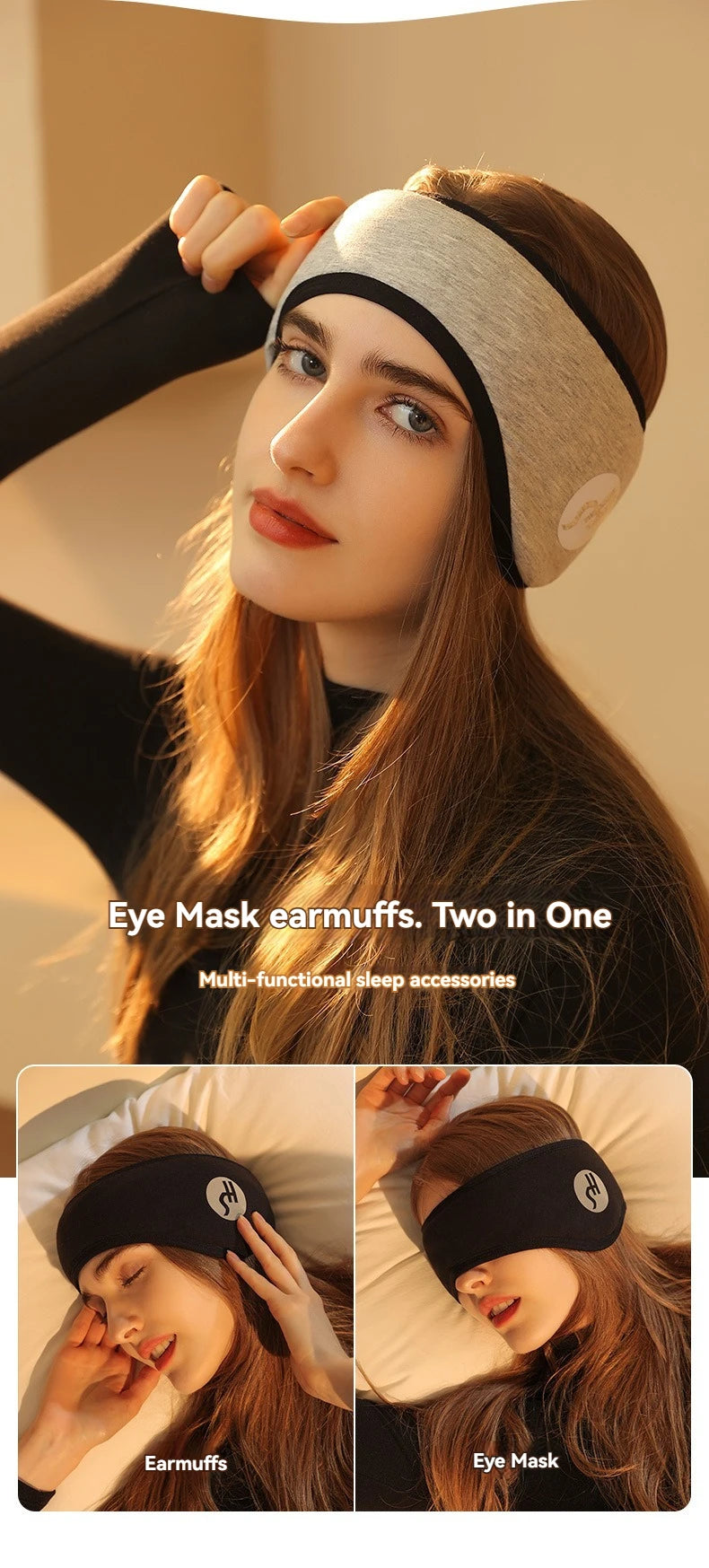 2-in-1 Noise-Reducing Sleep Mask with Earplugs | Adjustable Blackout Eye Mask